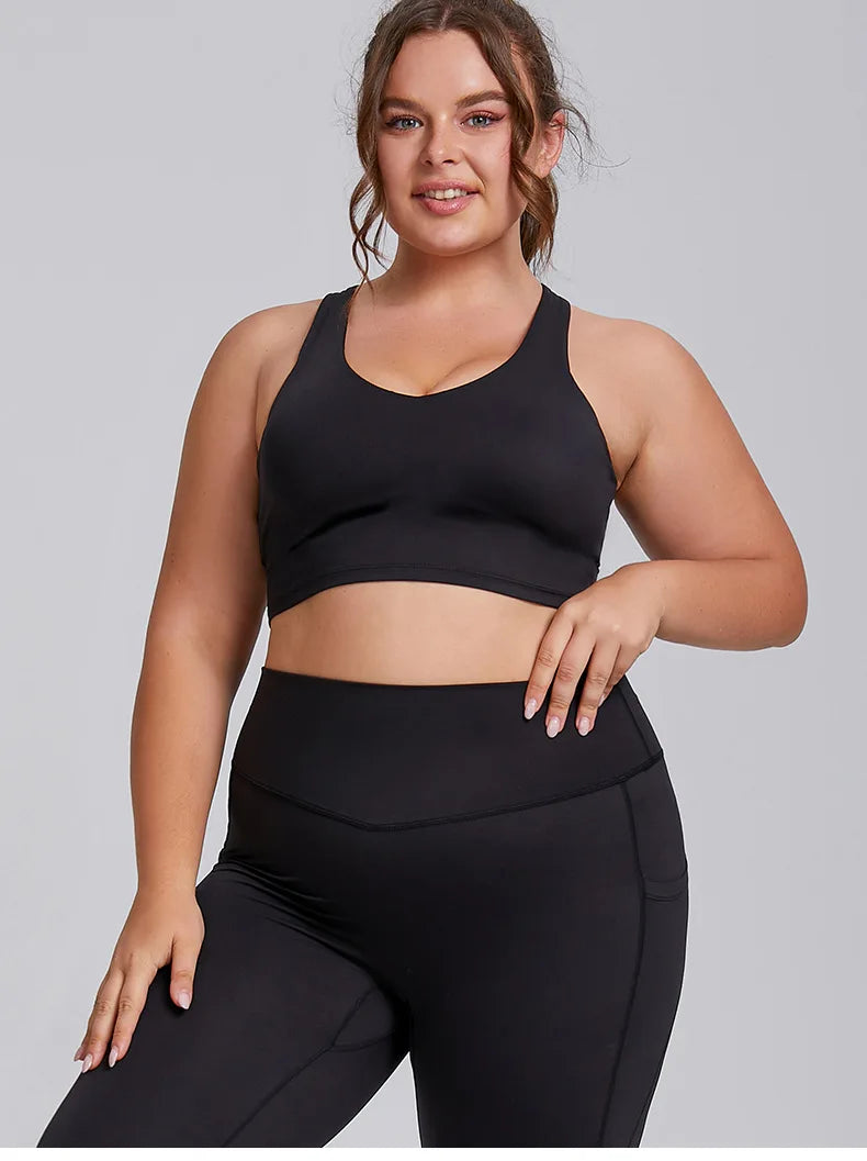 Women's Activewear Sets: 1/2PC Plus Size, Super Stretch Sports Bra Gym Leggings Fitness Suit S-3XL / Rungear