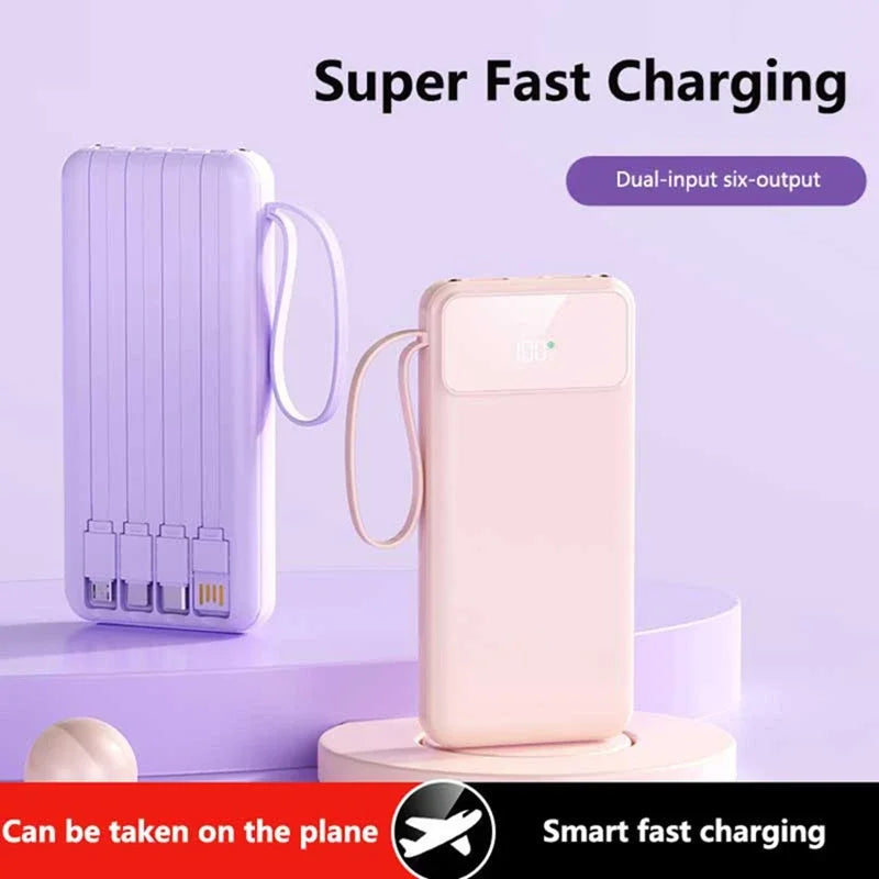 Tech Gear Accessories: 50000mAh 4-in-1 Large Capacity Power Bank With Built-in Cable / Rungear