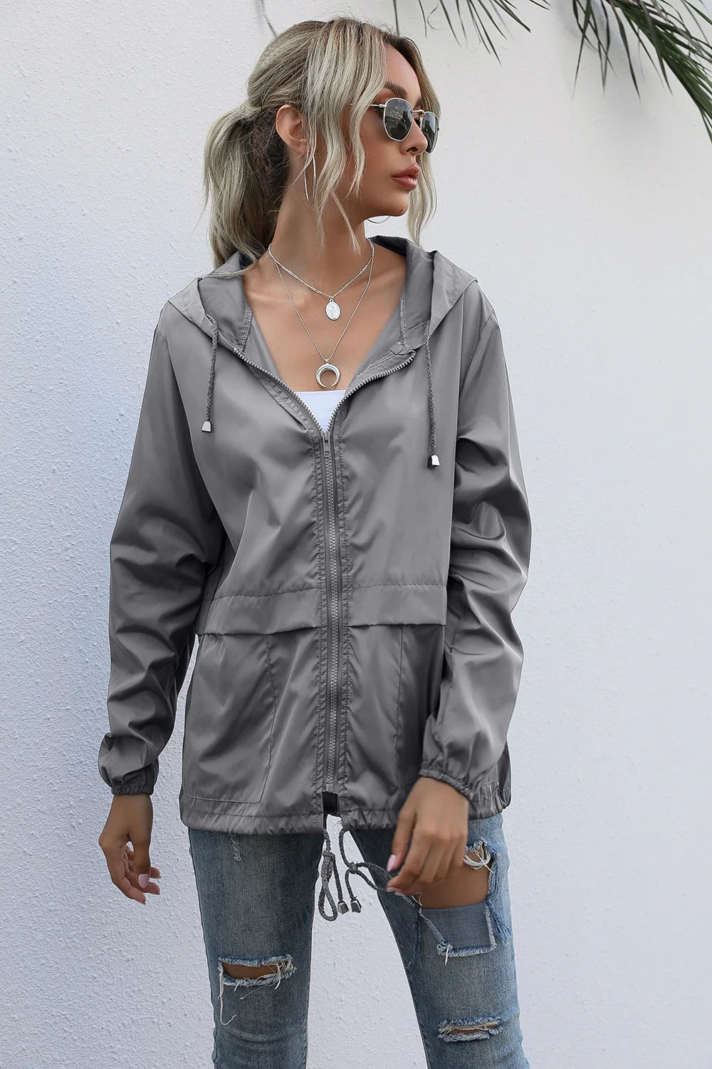 Women's Jackets Apparel: Ultralight, Waterproof, Windproof, Slim Hooded Windbreaker Jacket / Rungear