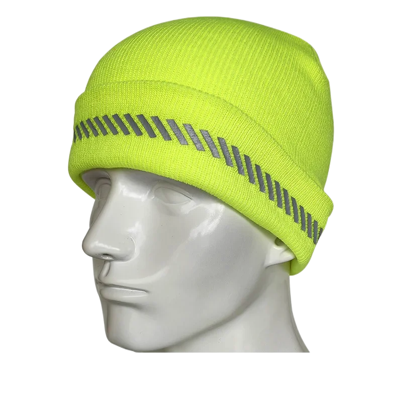 Reflective Hat Gear: High Visibility Safety Beanie, Reflective Knit, Ribbed Warm Winter Hats for Night Running, Hiking, Cycling / Rungear