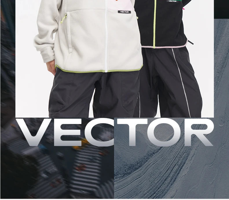 Unisex Winter Jackets: VECTOR Unisex Fleece, Contrast Sleeve, Warm Winter Sweatshirt Jacket / Rungear