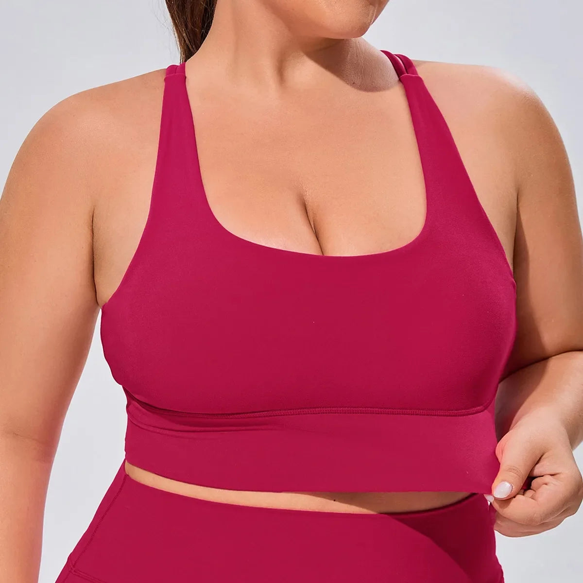Plus Size Women's Running Apparel: Quick-Dry, Comfortable, High Stretch, Breathable Sports Bra And High Stretch Breathable Leggings / Rungear