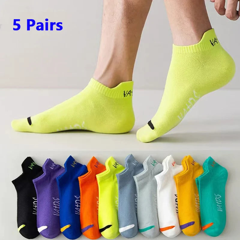 Moisture-Wicking Running Socks: 5 or 10 Pairs Unisex Breathable, Deodorizing, Invisible Running Ankle Socks / Rungear