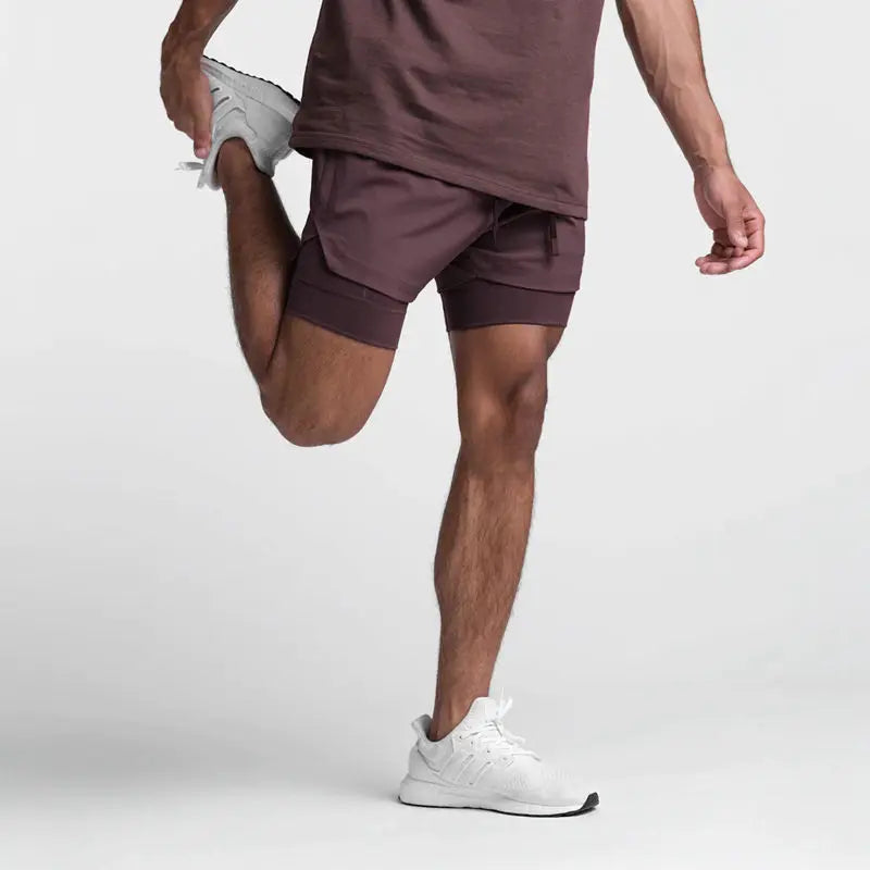 Men's Double Layer Shorts: 2 in 1 Breathable, Double Layer, Quick Dry, Running Workout Sports Shorts / Rungear