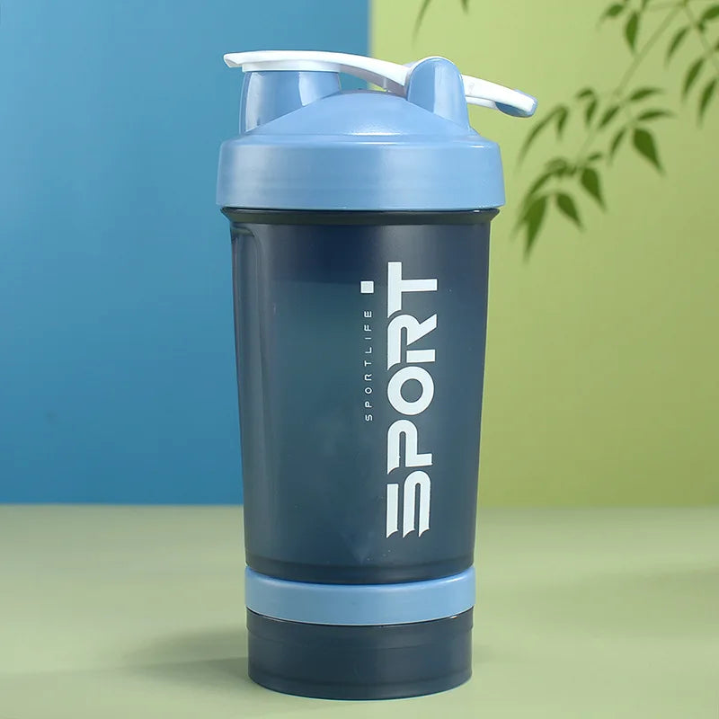 Hydration Gear Accessories: VIE LENTE 500ML Portable, Leakproof, Protein Powder Shaker Bottle for Outdoor Travel, Fitness / Rungear