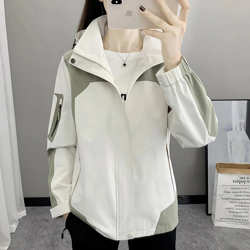 Women's Jacket Apparel: Waterproof, Windproof, Single-layer, Long Sleeved Hooded Jacket with Zipper / Rungear