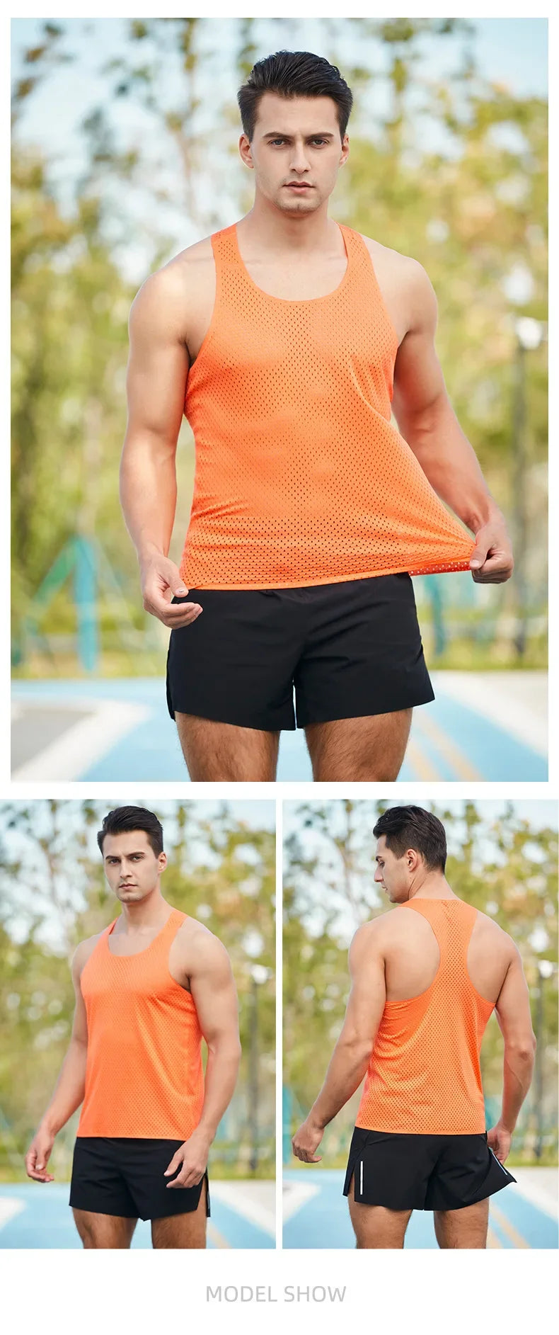 Men's Running Marathon Apparel: Summer, Sleeveless Marathon Long Distance Running, Quick-Dry, Breathable Mesh Sports Top / Rungear