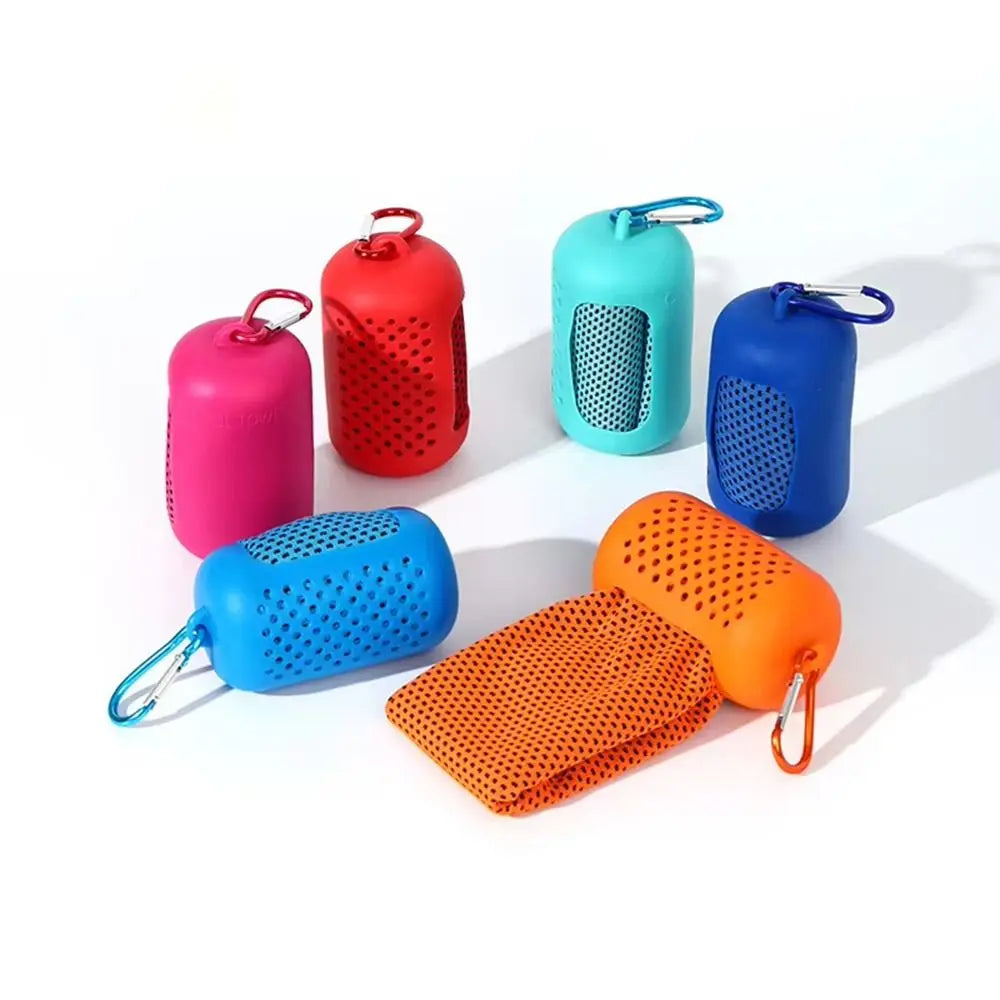 Sports Cold Towel – Mini Portable Quick-Dry Cooling Towel with Hook & Case