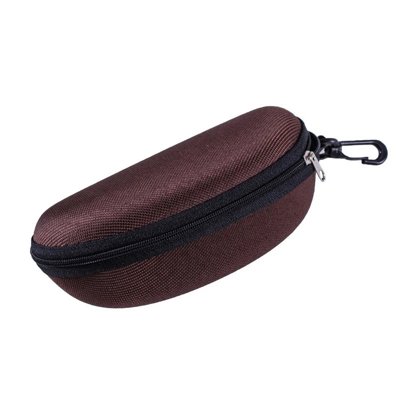 Large Hard Shell Zipper Sunglasses & Eyeglasses Case with Carabiner Clip – Waterproof Travel Protection