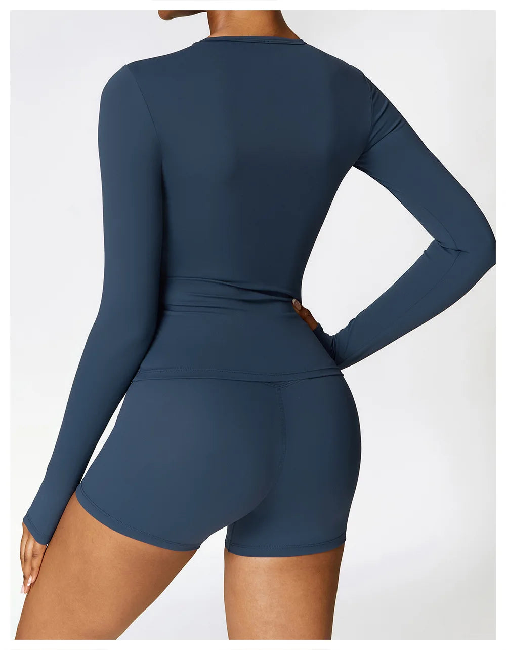 Women's Quick Dry Apparel: Breathable, Long Sleeved, Round Neck, Crop Top Workout Running, Hiking Set / Rungear