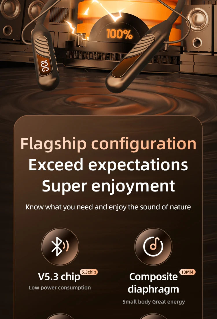 BT8 Wireless Bluetooth Headphones Outdoor Sports 5.3 With Touch Control Charging Display