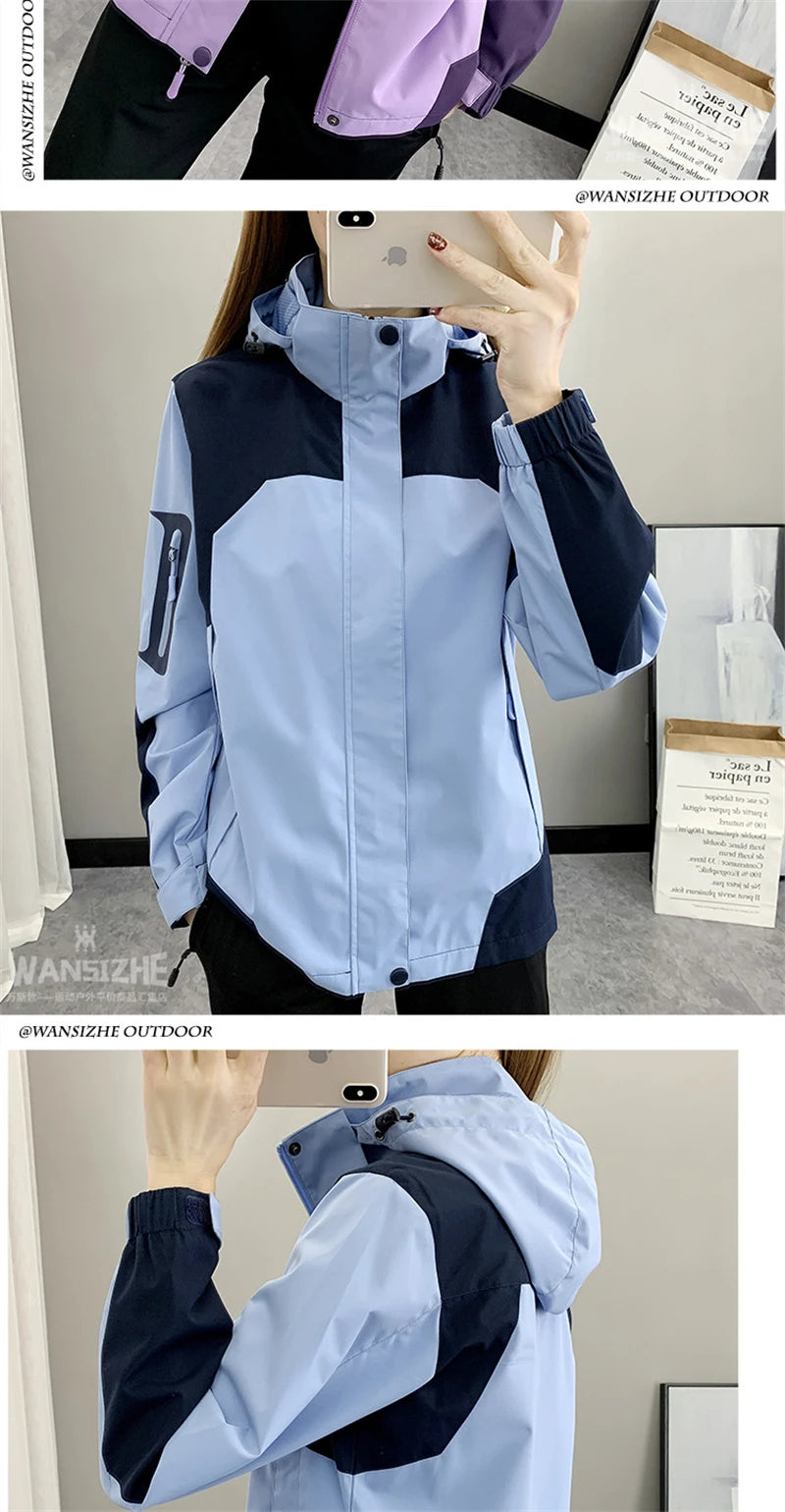 Women's Jacket Apparel: Waterproof, Windproof, Single-layer, Long Sleeved Hooded Jacket with Zipper / Rungear