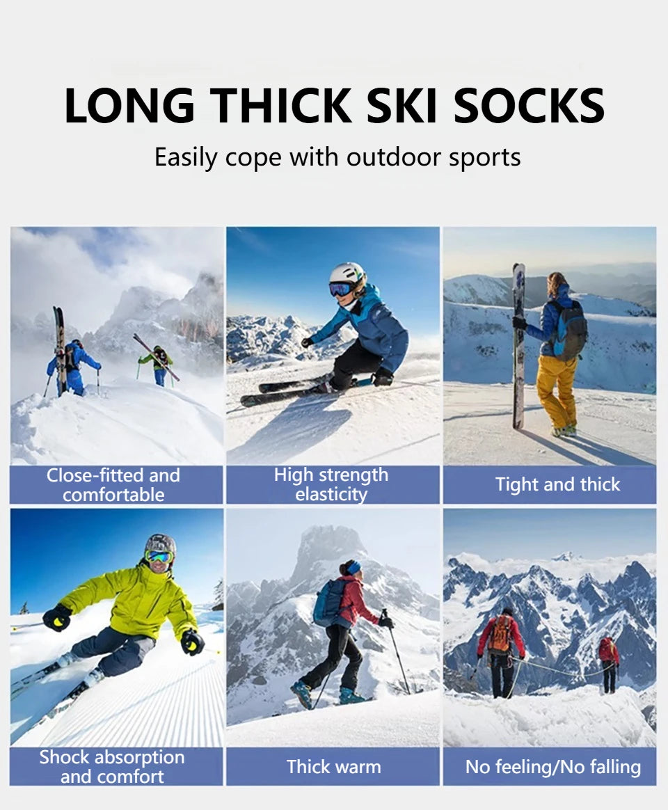 GTUBIKE Thermal Knee-High Sports Socks | Cycling, Skiing & Snowboarding