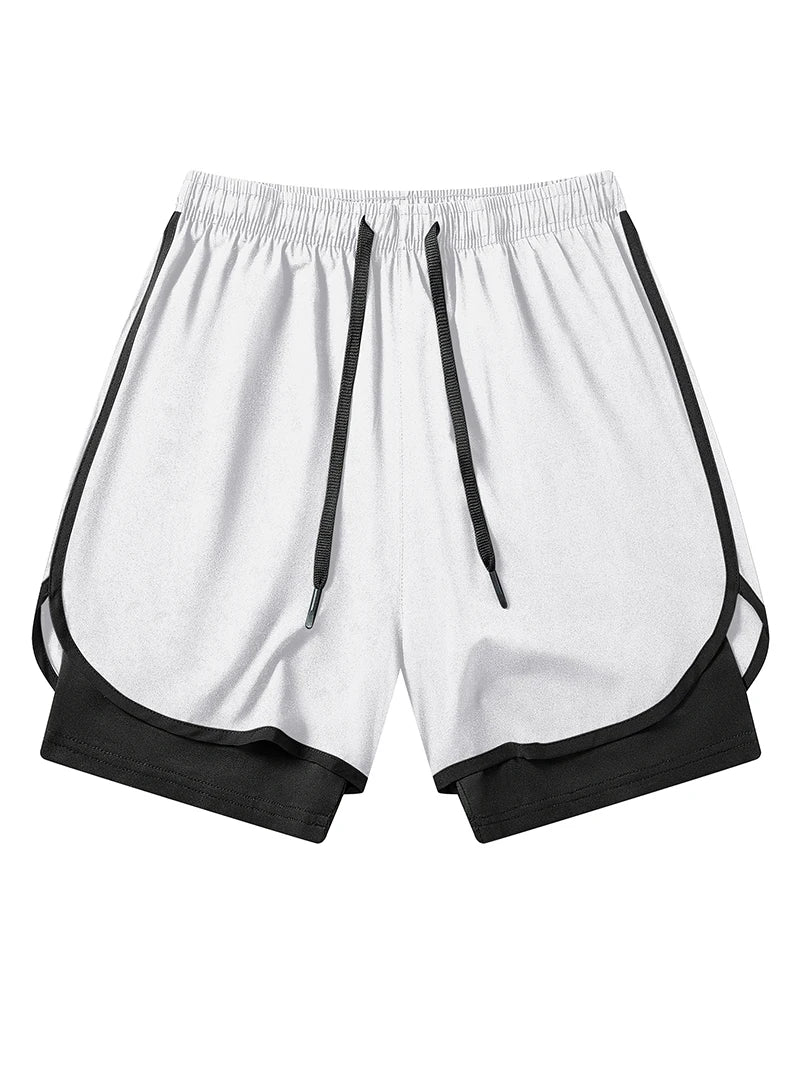 Men's Quick-Dry Apparel: Quick Dry, Stretchy 2 in 1 Running Workout Performance Activewear Shorts with Phone Pocket, Towel Loop / Rungear