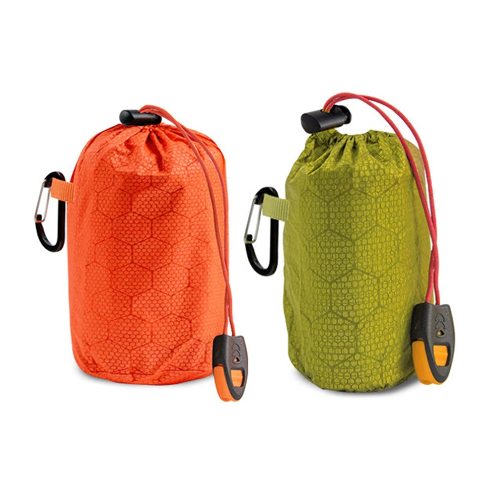 RUNGEAR Emergency Thermal Survival Sleeping Bag | Waterproof PE Aluminium Bivy Sack for Trail Running, Hiking & Camping