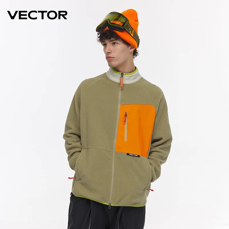 Unisex Winter Jackets: VECTOR Unisex Fleece, Contrast Sleeve, Warm Winter Sweatshirt Jacket / Rungear
