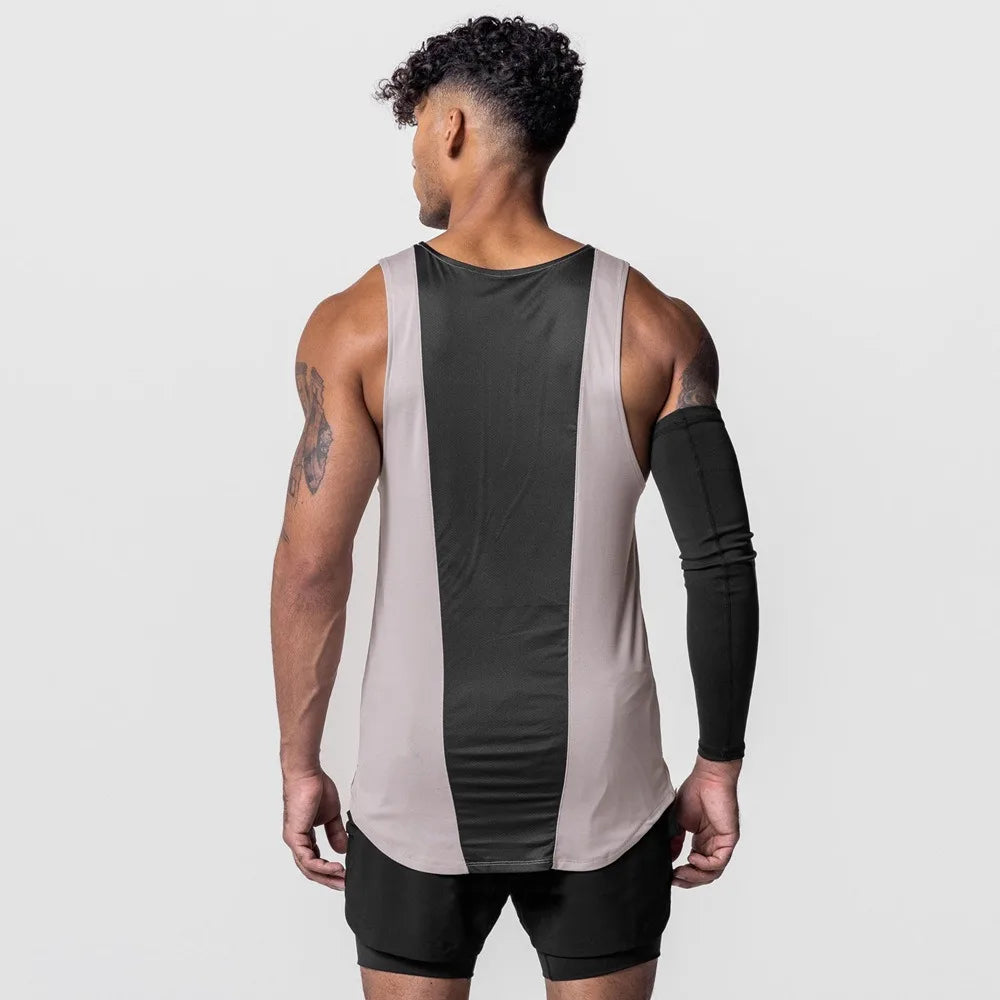 Men's Quick-Dry Apparel: Sleeveless, Breathable Mesh, Quick-Dry Workout Fitness Tank Top Singlet / Rungear