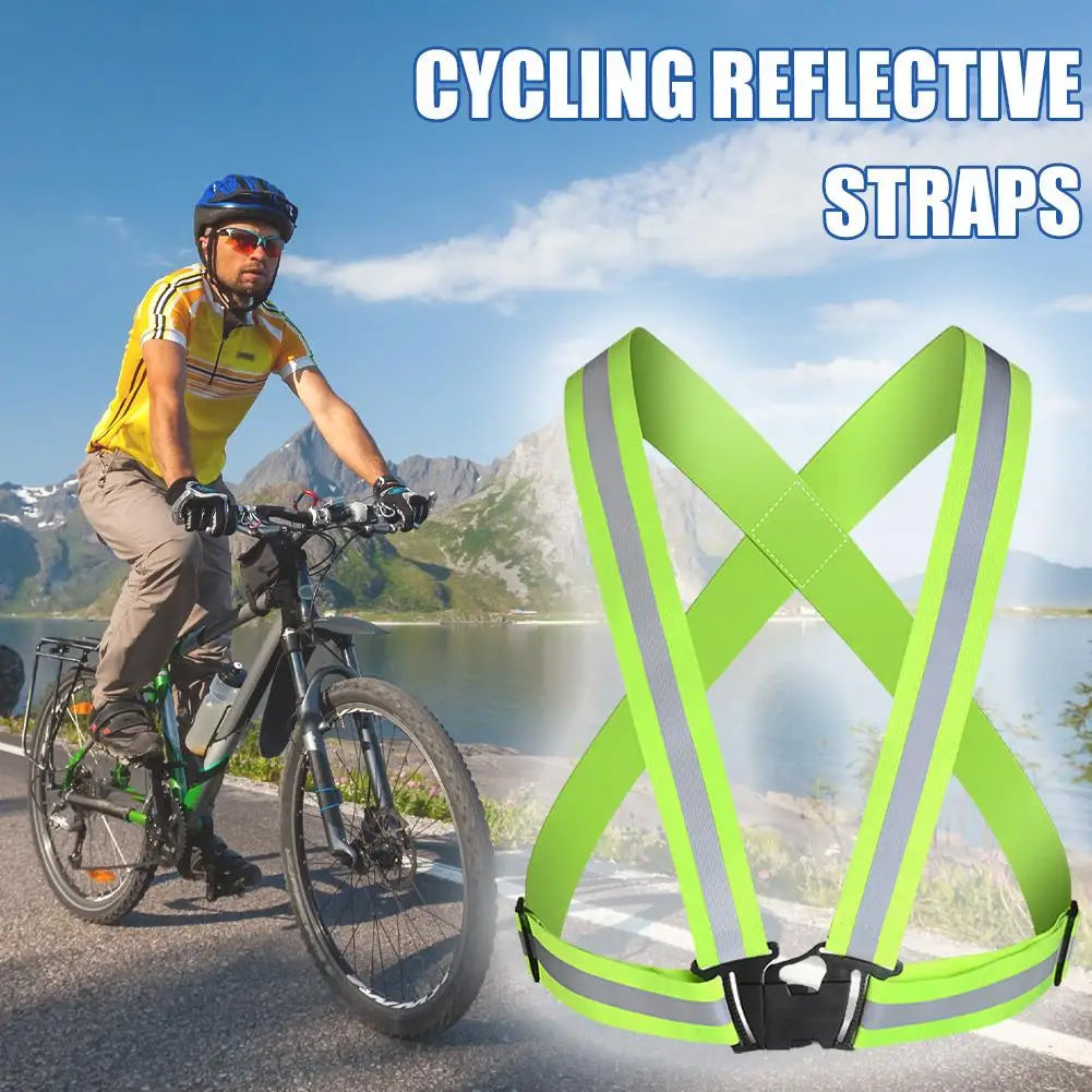 Reflective Safety Vest Harness – Adjustable, Elastic, High-Visibility | Night Running, Cycling & Outdoor | Adults & Children | 5 Colours