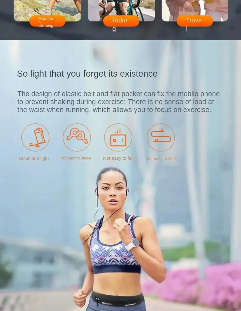 Sports Fitness Waterproof Running Waist Belt For Accessories