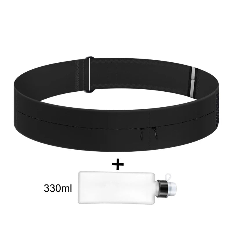 Running Gear Accessories: Unisex Sports Belt Waist Bag with Water Bottle Hydration Accessory / Rungear