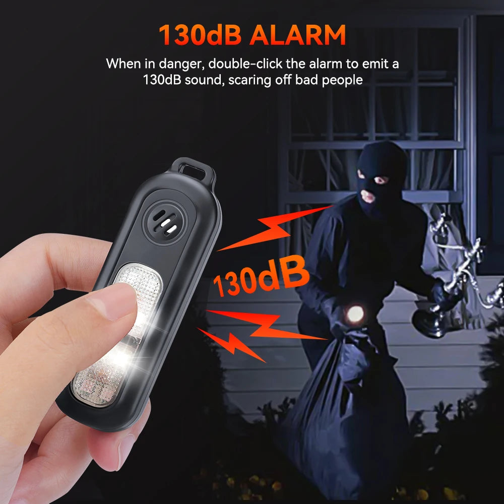 Awapow Personal Safety Alarm — 130dB Rechargeable Keychain with LED Light