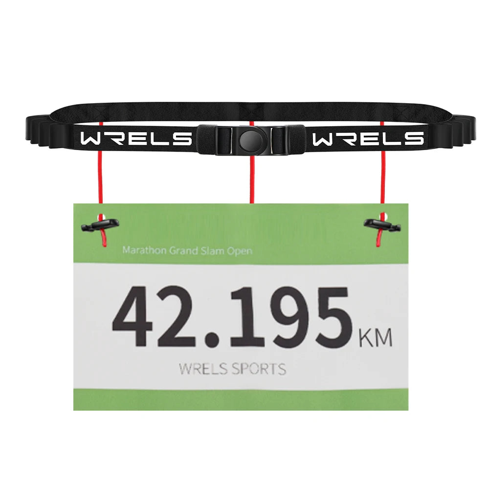 WRELS Running Race Number Belt – Adjustable Elastic Marathon & Triathlon Bib Holder