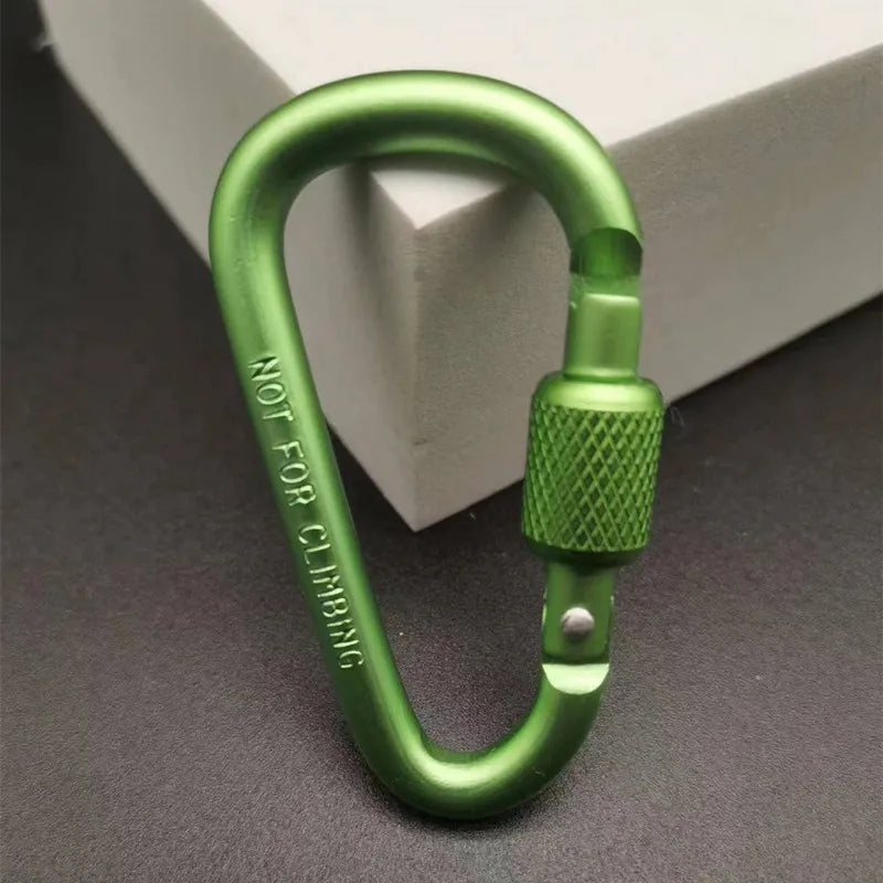 Aluminium D-Ring Locking Carabiner | Screw-Lock Clip for Hiking & Camping
