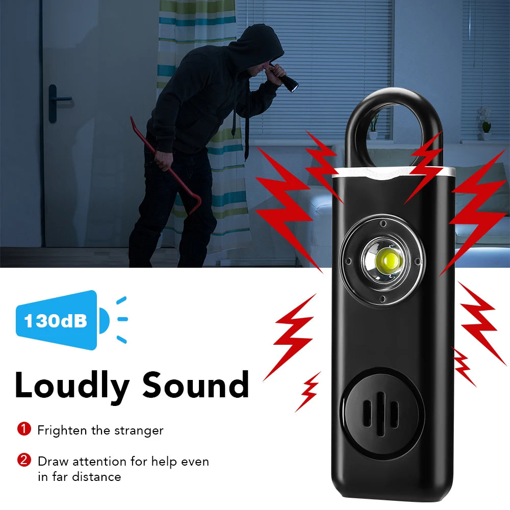 Awapow 130dB Personal Safety Alarm with LED Light – Rechargeable Self-Defense Keychain for Women