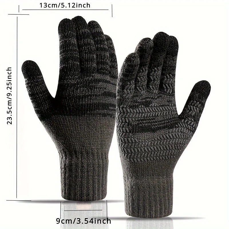 Touchscreen Warm Knit Gloves | Thick Outdoor Winter Running Gloves | RUNGEAR