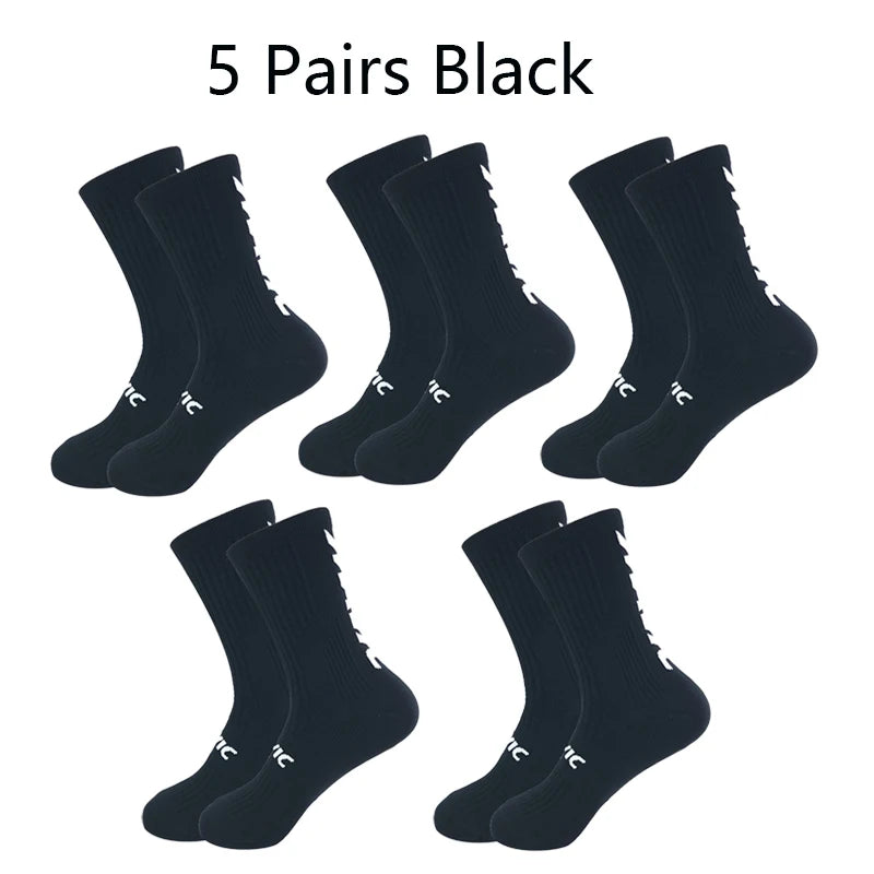 Running Compression Gear: 5 PR Men's Mid Tube, Breathable, Running and Hiking Compression Socks / Rungear