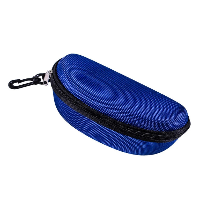 Large Hard Shell Zipper Sunglasses & Eyeglasses Case with Carabiner Clip – Waterproof Travel Protection