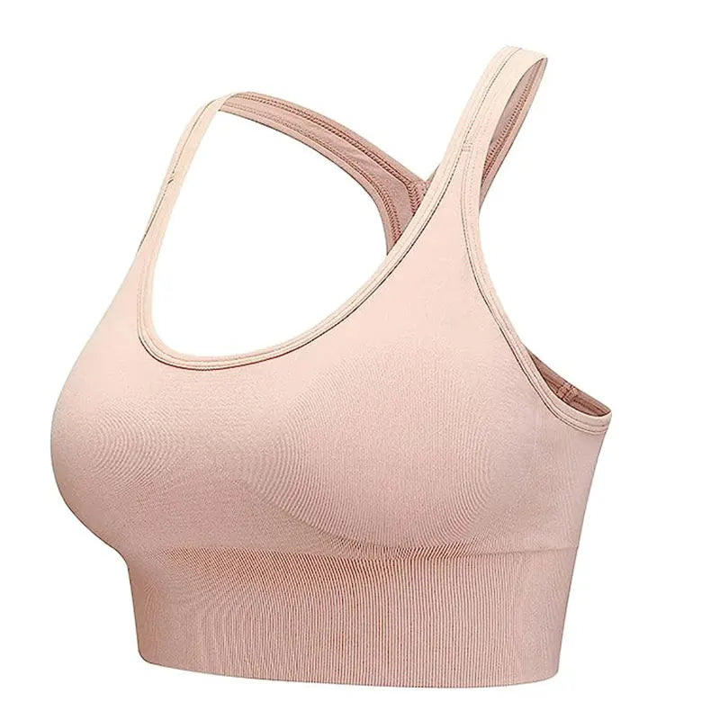 RUNGEAR Shockproof Seamless Racerback Sports Bra | Quick-Dry Yoga & Running Bra Tank Top