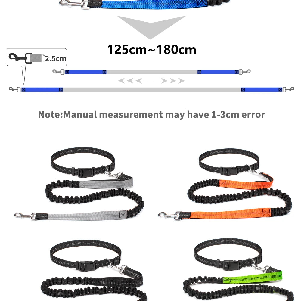 Hands-Free Dog Leash | Adjustable Waist Belt & Chest Strap for Walking, Running & Hiking
