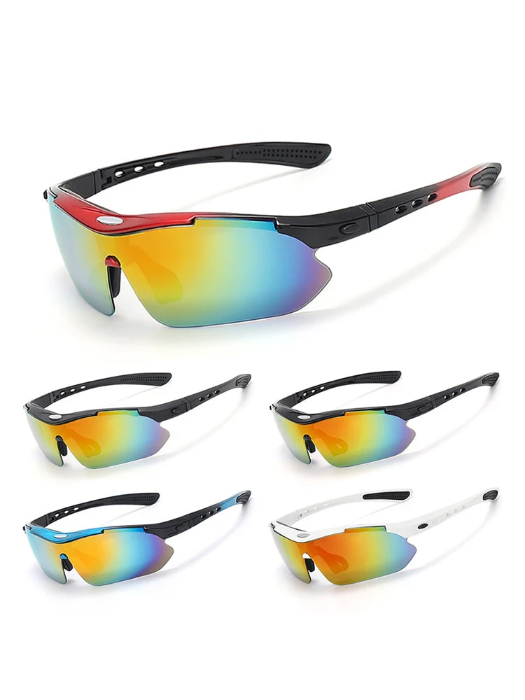 UV400 Sports Sunglasses with 5 Interchangeable Lenses | Running, Cycling & Outdoor