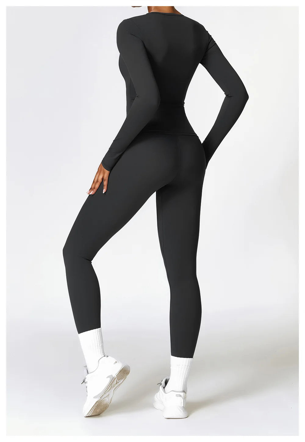 Women's Quick Dry Apparel: Breathable, Long Sleeved, Round Neck, Crop Top Workout Running, Hiking Set / Rungear
