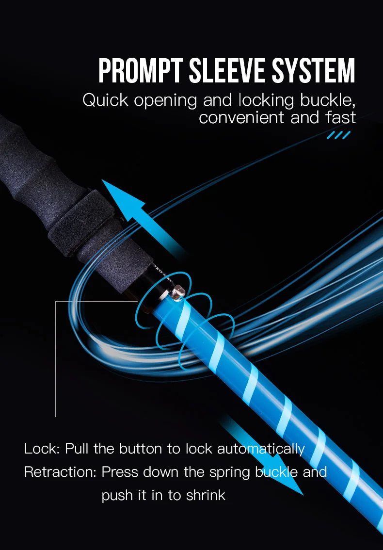 AONIJIE E4202 Lightweight Folding Trekking Pole – Aluminium Alloy Quick Lock Trail Running Stick