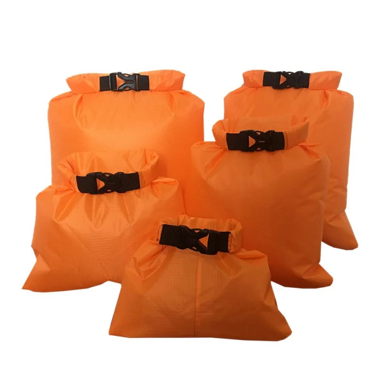 5-Pack Waterproof Dry Bag Set | Graduated Sizes, Roll-Top Buckle Closure, Lightweight Nylon | RUNGEAR