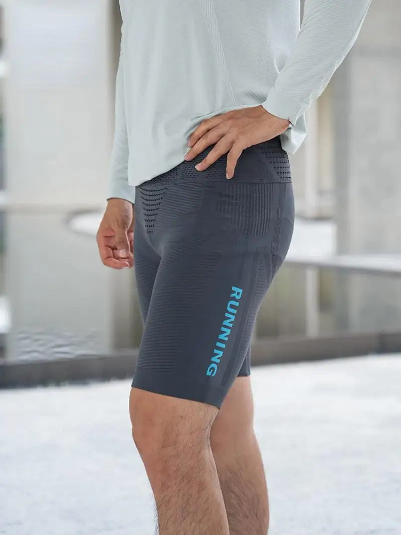 Men's Compression Running Shorts with Pockets | Quick-Dry Nylon-Elastane Athletic Shorts