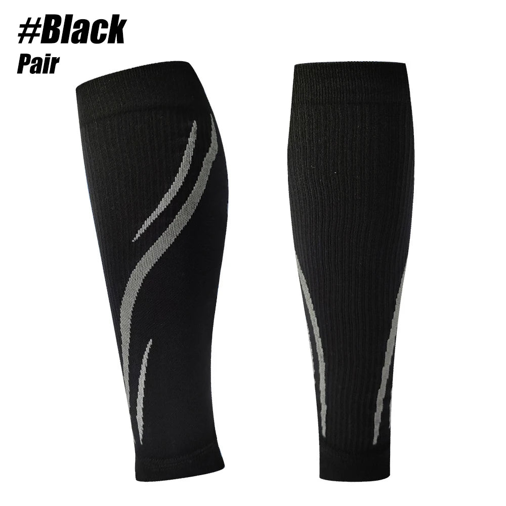 Running Compression Gear: 1Pair Calf Compression Sleeves for Men & Women (20-30mmhg) for Running, Cycling, Shin Splints Support / Rungear