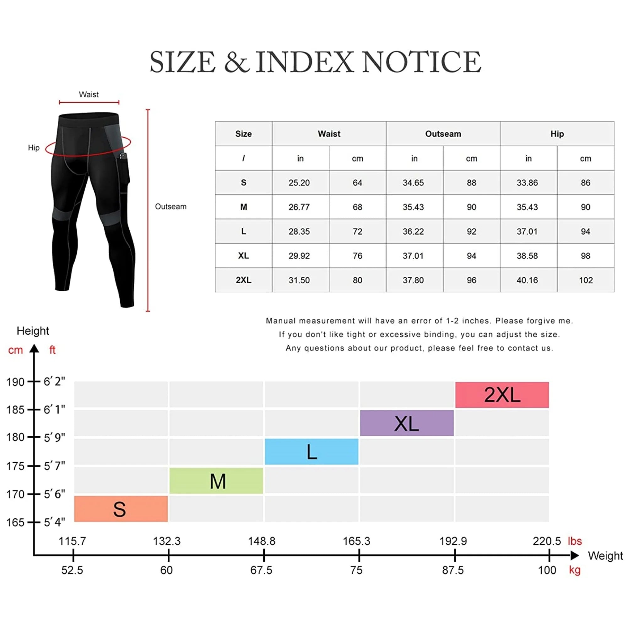 Men's Compression Tights with Phone Pocket | Quick-Dry Athletic Base Layer