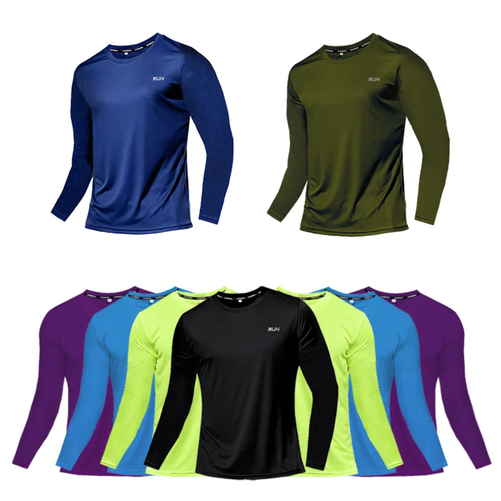 Men's Quick Dry Apparel: Long Sleeved, Breathable, Sweat Absorbing Shirt for Running, Hiking, Outdoor Sports / Rungear