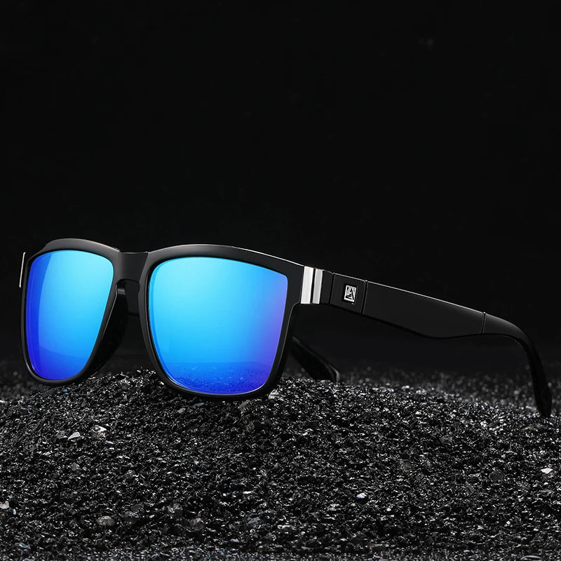 UV400 Mirrored Sport Sunglasses – Unisex Square Frame for Fishing, Hiking & Outdoor Sports