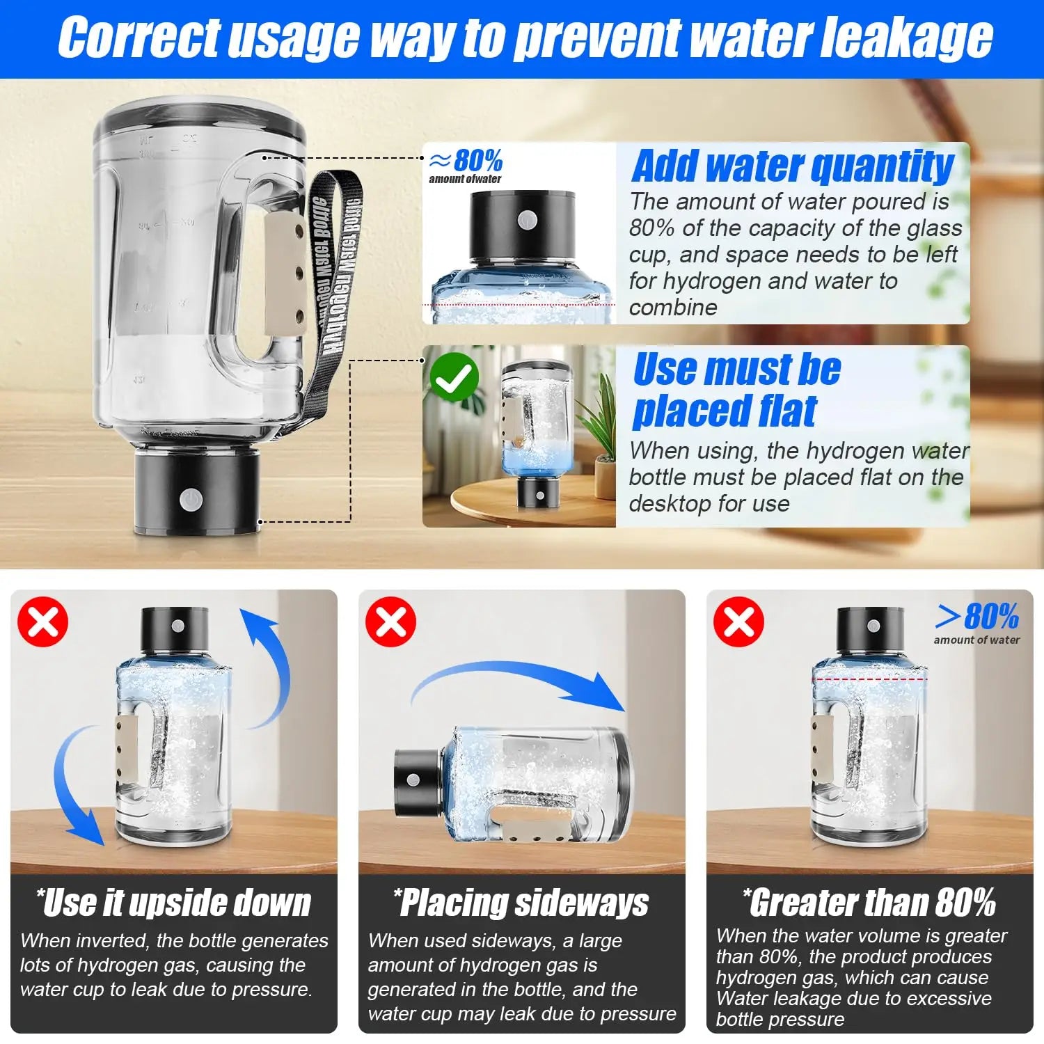 Running Hydration Accessories: Portable, Hydrogen Water Bottle 1.5L, Rich Water Generator, Large Capacity Sports Cup for Gym Outdoor Fitness / Rungear