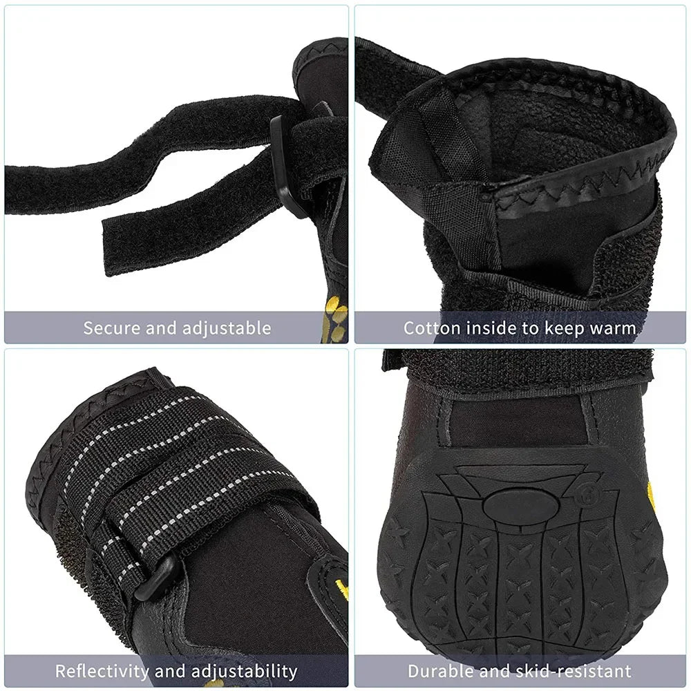 Waterproof Anti-Slip Rubber Dog Boots | Silica Gel Paw Protector Booties for Hot Pavement, Snow & Rain | RUNGEAR