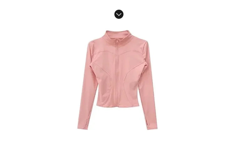Women's Running Apparel: Quick Drying, Long Sleeved Sports Tight Fitness Top With Zipper S-3XL / Rungear