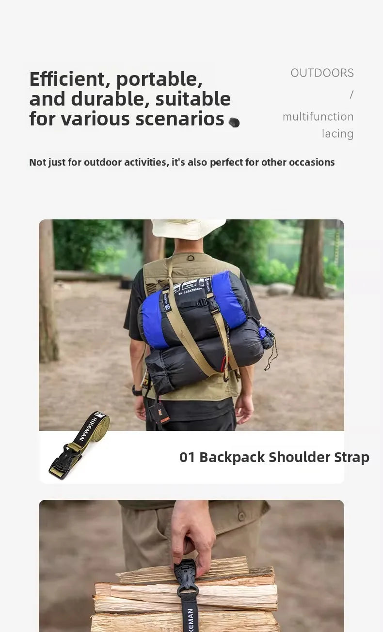 HIKEMAN 120cm Luggage Straps Outdoor Hiking Camping Travel Clothing Paing Tightening Fixed Strap Adjustable Packing Gear