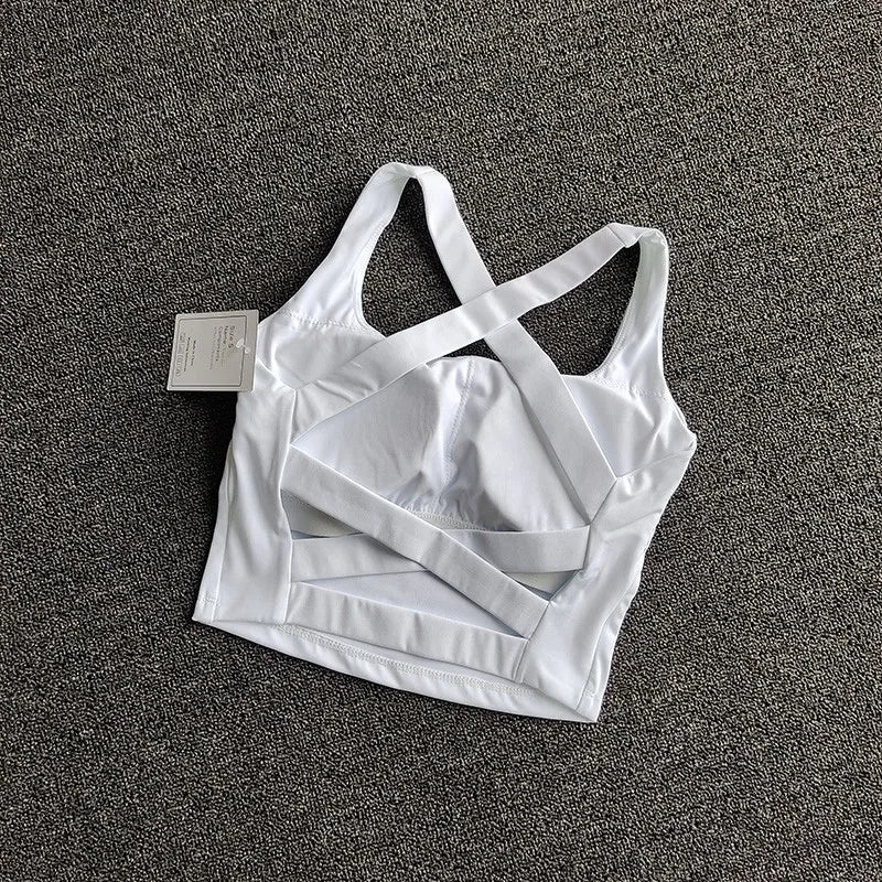 Women's Cross-Strap Wrap Sports Bra | Breathable Push-Up Gym & Yoga Bralette | RUNGEAR