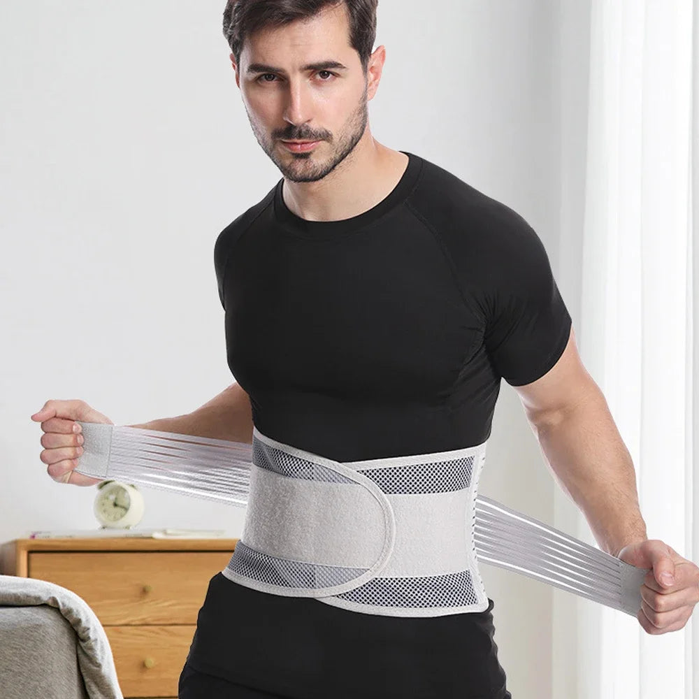 Lumbar Back Brace Support Belt | Breathable Anti-Skid with 5 Stays | Heating & Ventilate