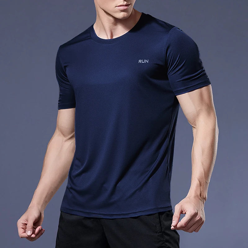 Men's Oversized Gym T-Shirt – Quick-Dry Short Sleeve Fitness Top for Running, Bodybuilding & Sport | RUNGEAR