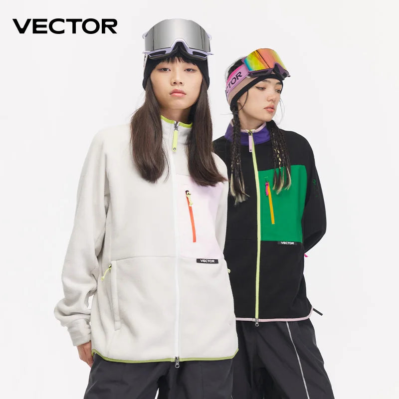 Unisex Winter Jackets: VECTOR Unisex Fleece, Contrast Sleeve, Warm Winter Sweatshirt Jacket / Rungear